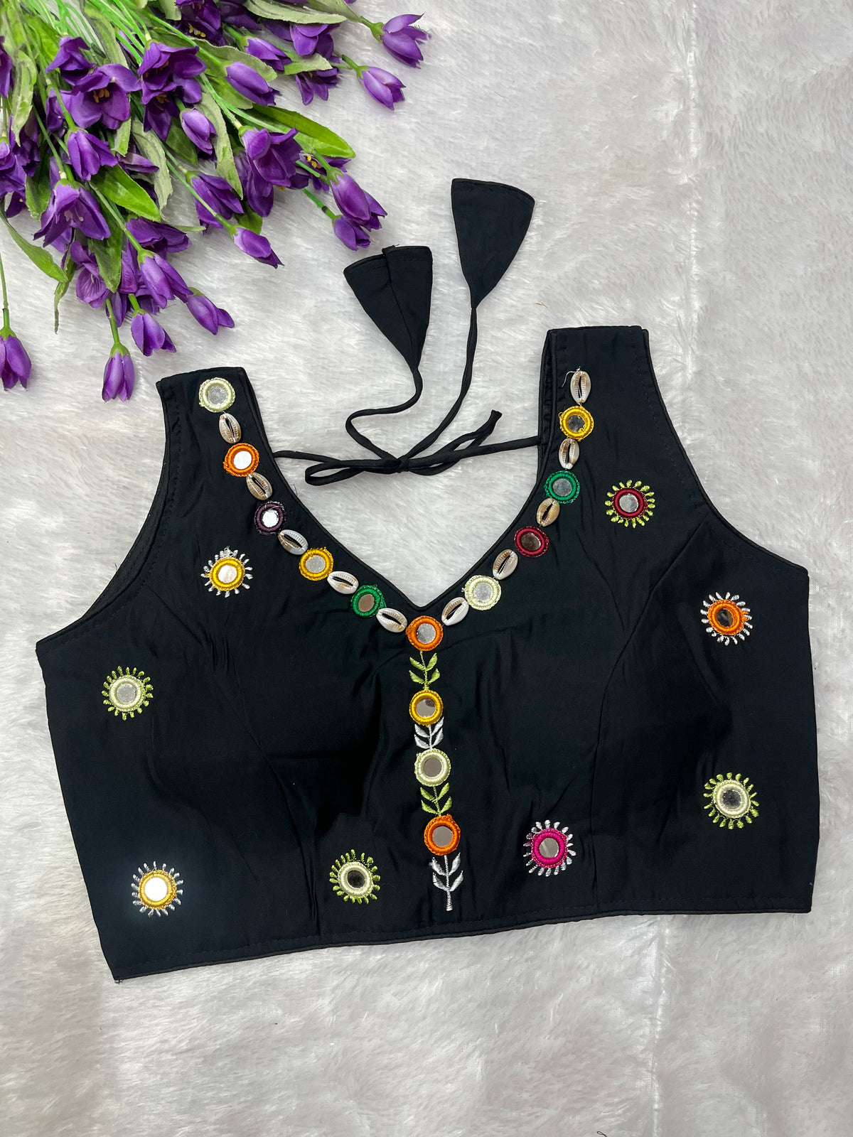 Real mirror hand work blouse