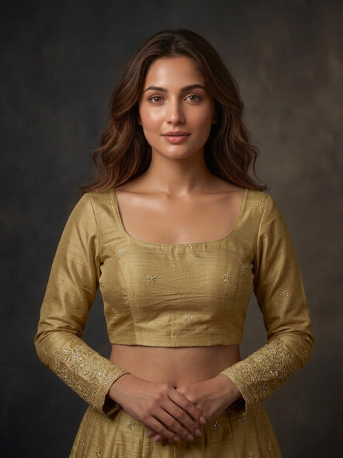 Full sleeve embroidery women blouse