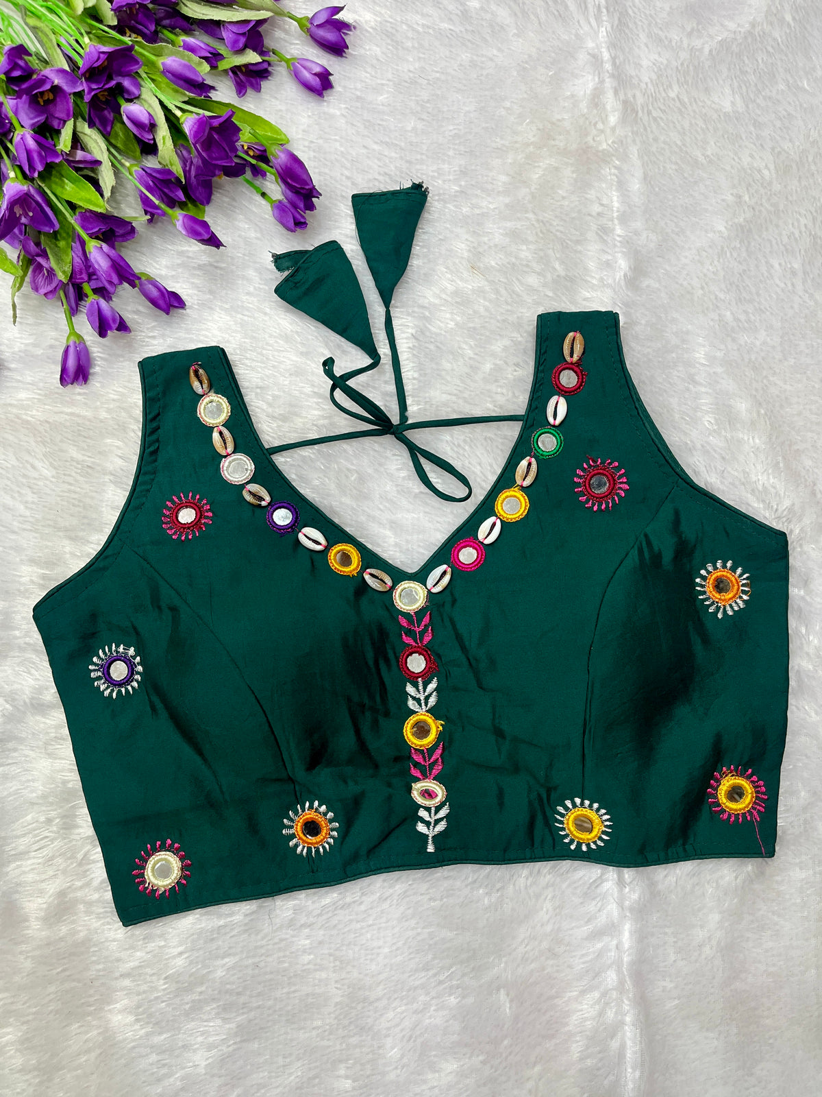 Real mirror hand work blouse