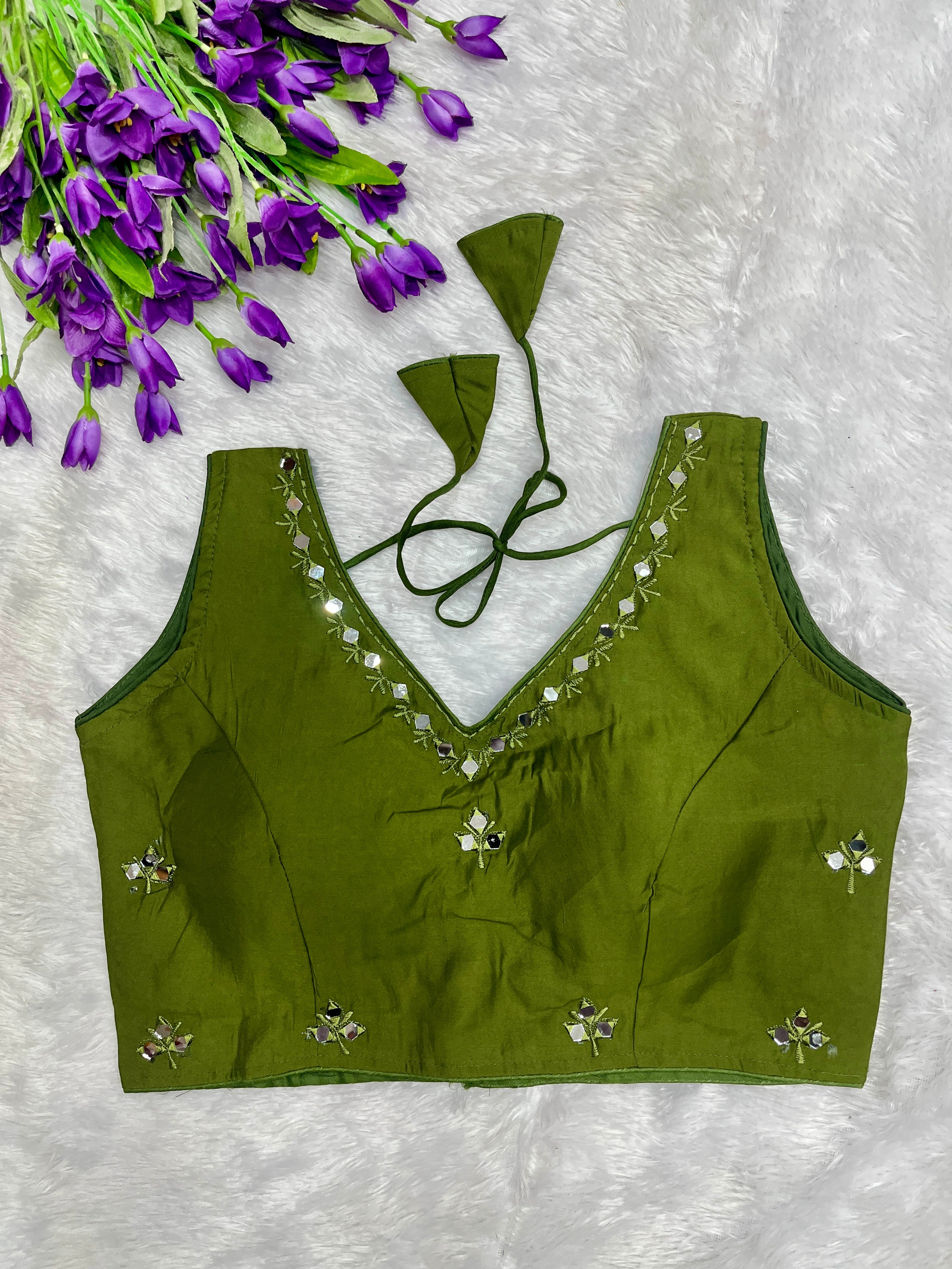 Ethic small mirror work blouse