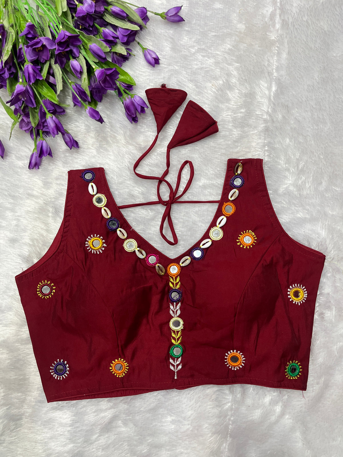 Real mirror hand work blouse
