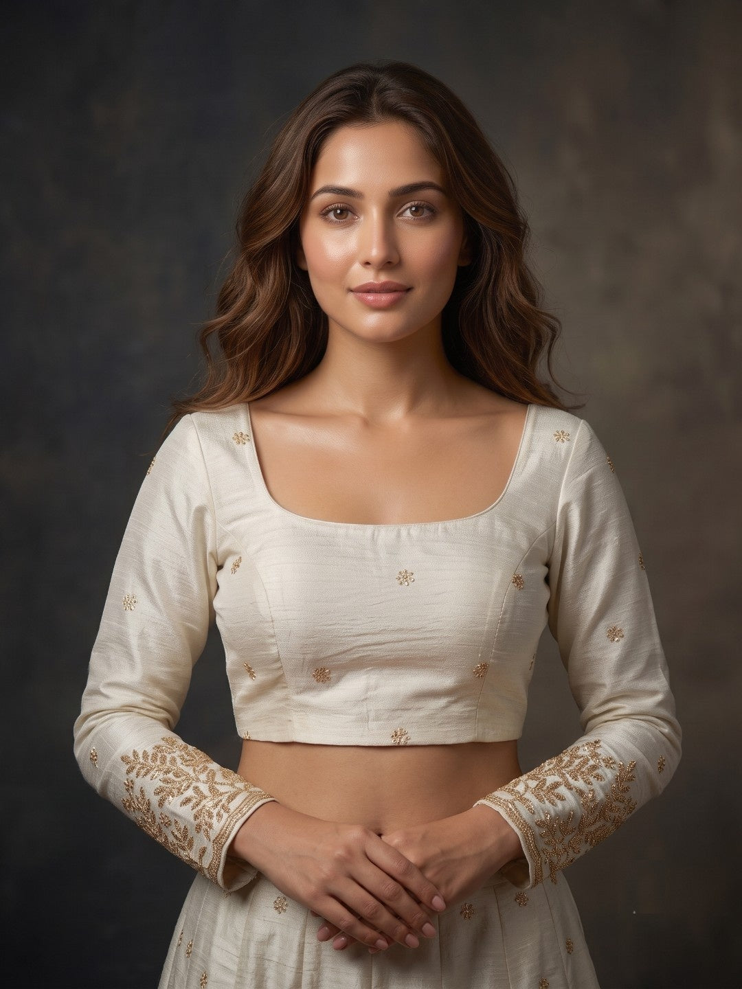 Full sleeve embroidery women blouse