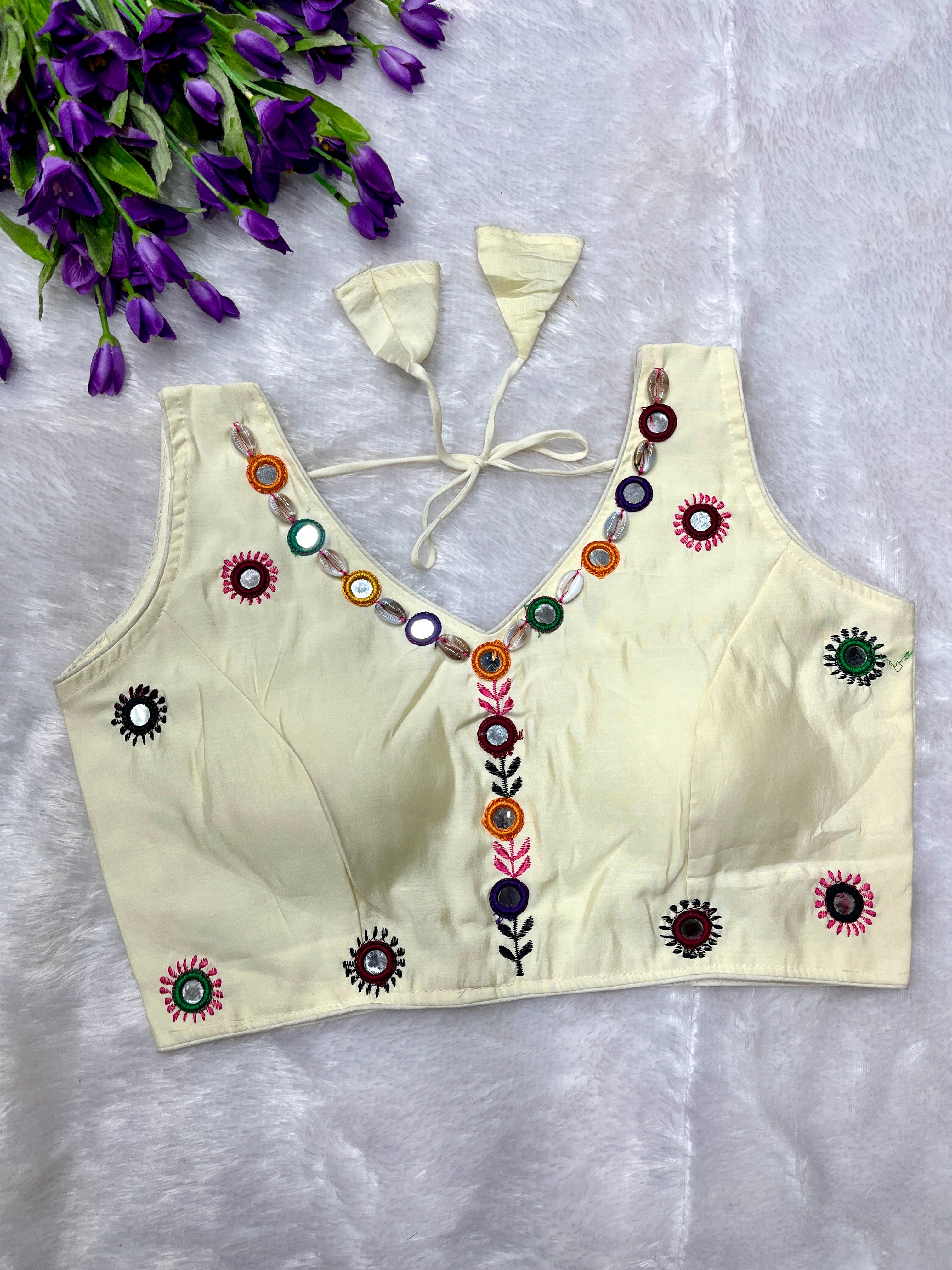 Real mirror hand work blouse