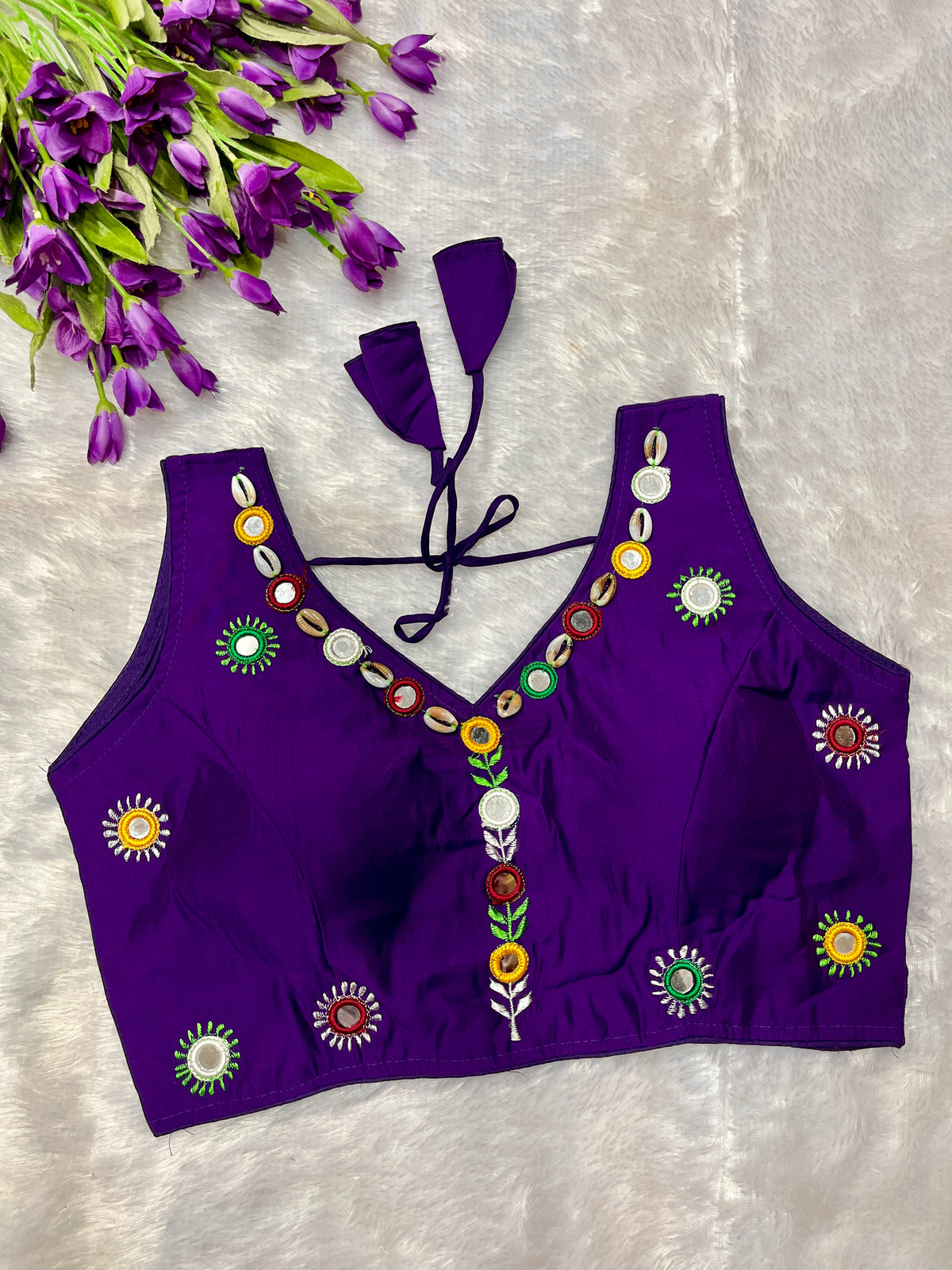 Real mirror hand work blouse