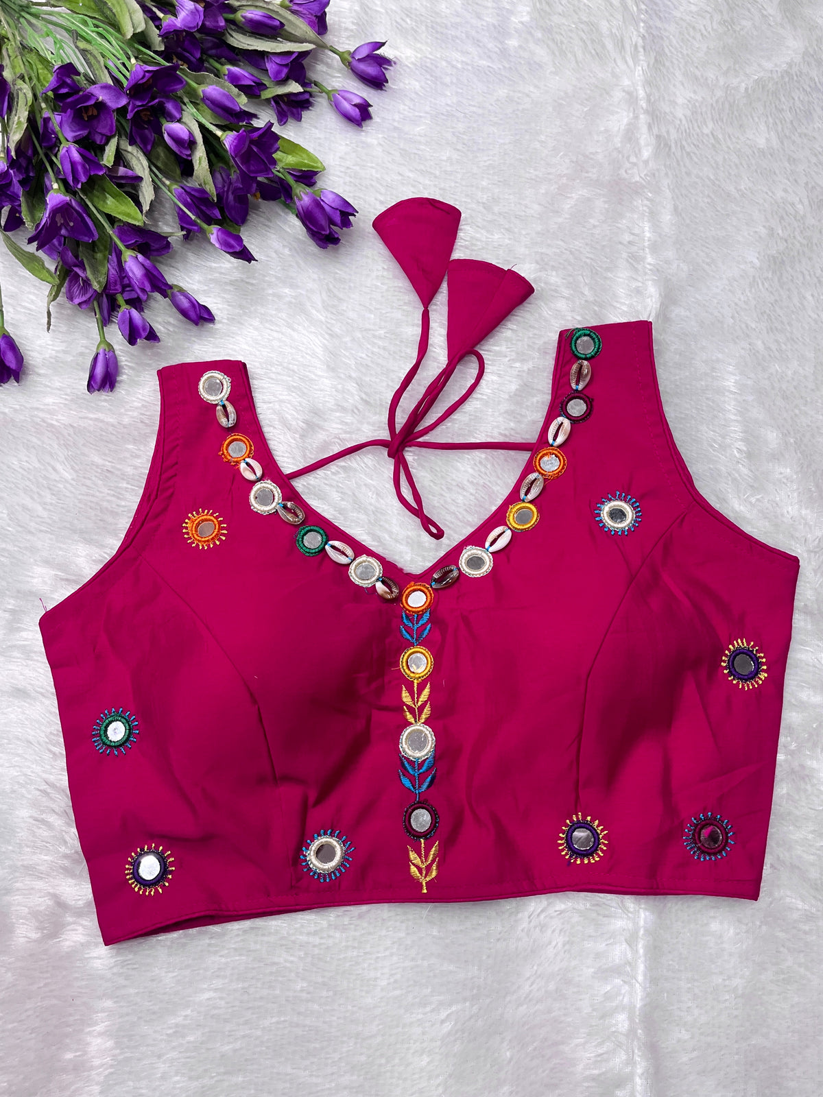 Real mirror hand work blouse