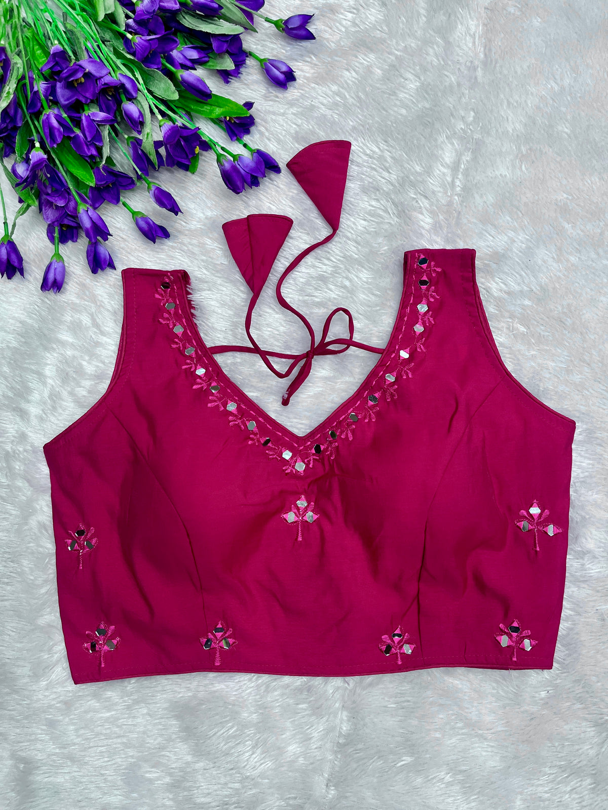 Ethic small mirror work blouse