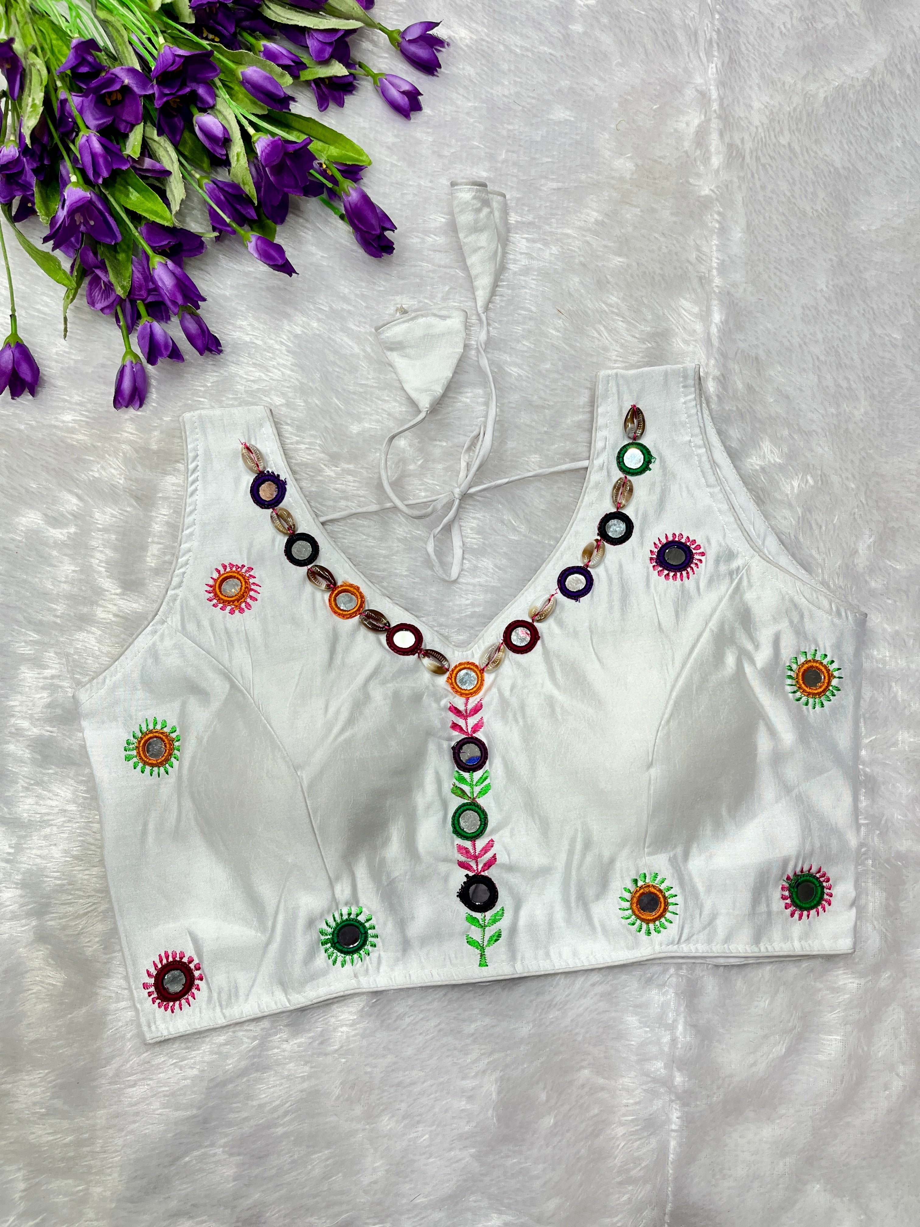 Real mirror hand work blouse
