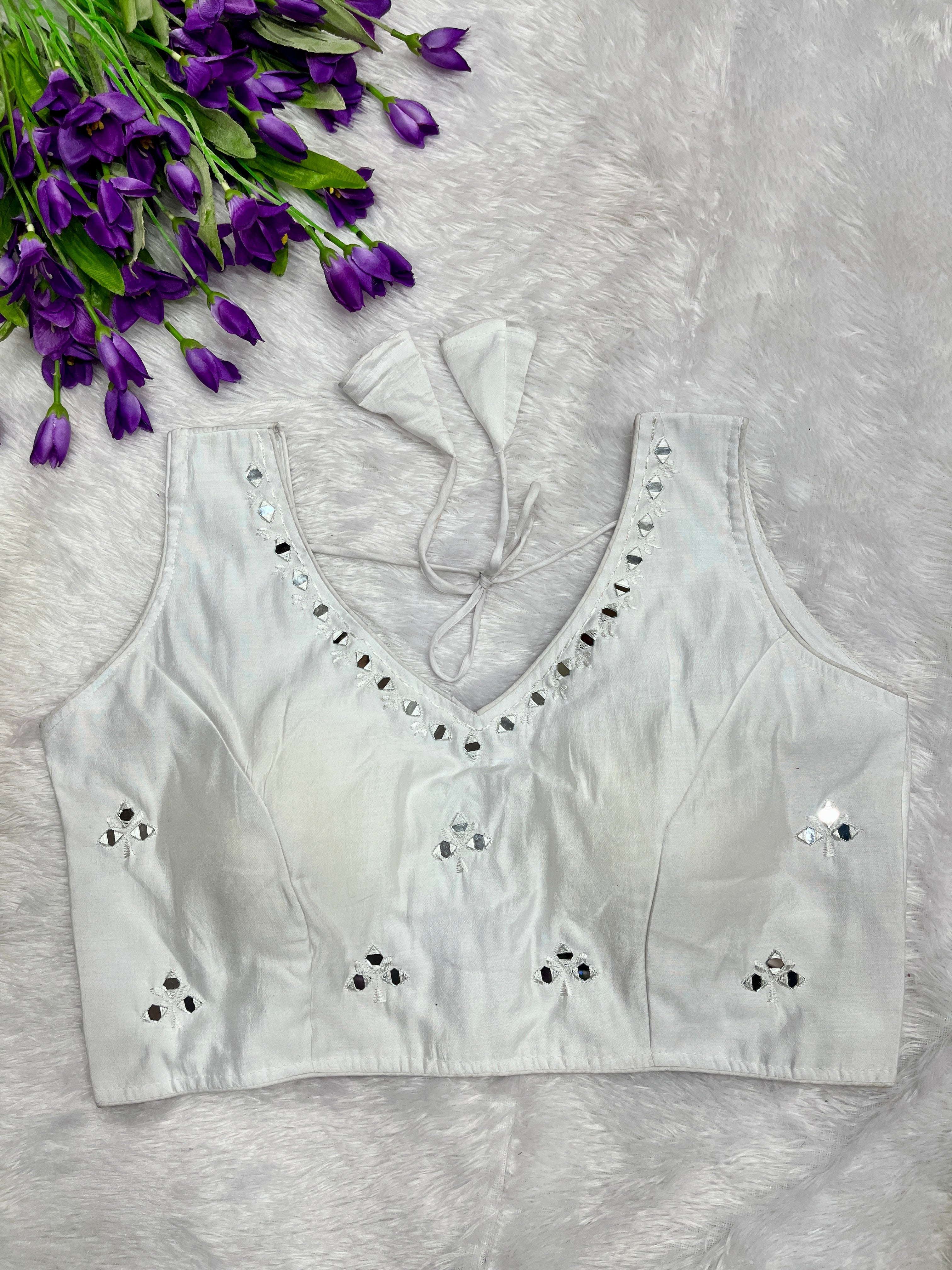 Ethic small mirror work blouse