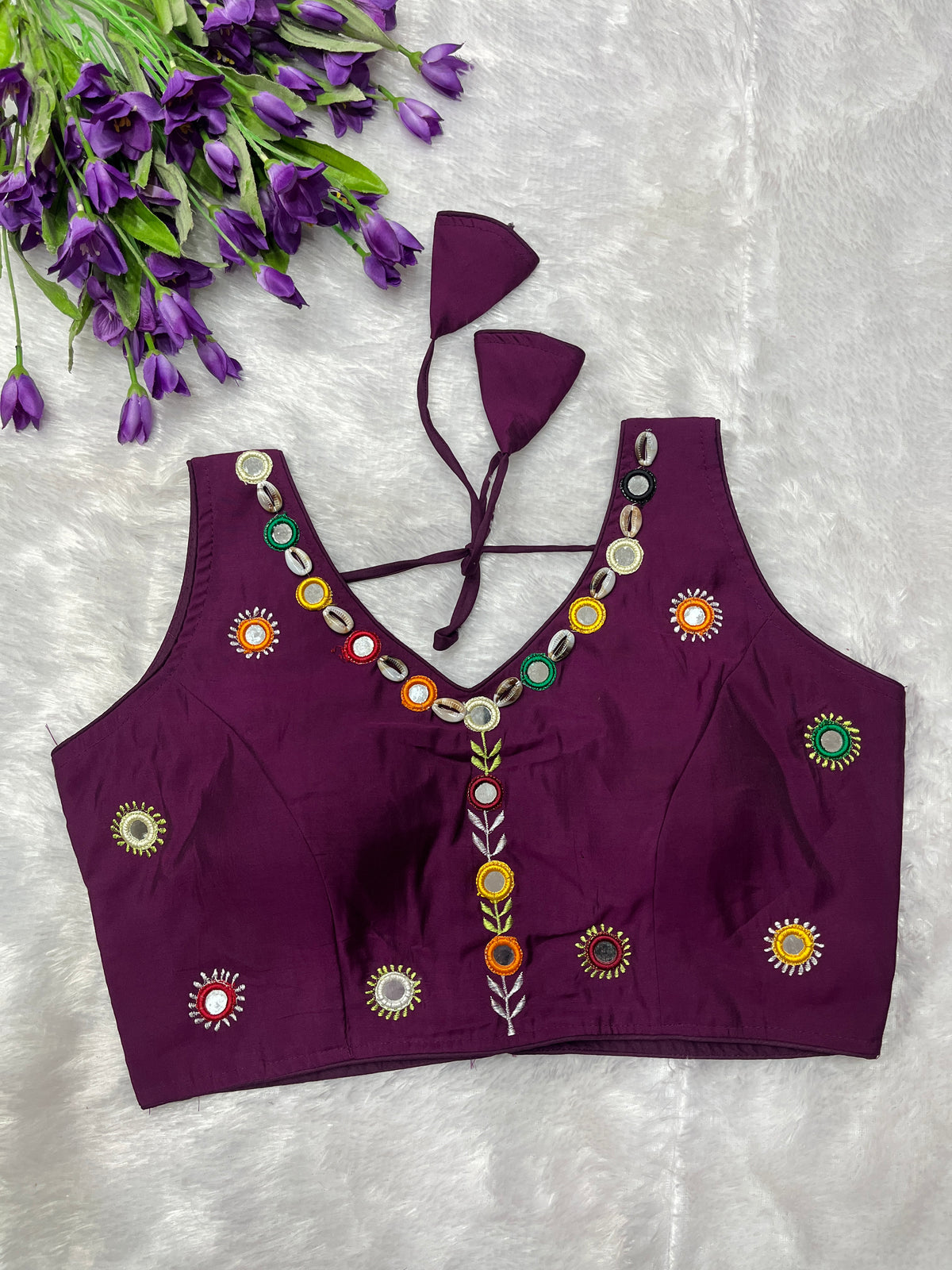 Real mirror hand work blouse