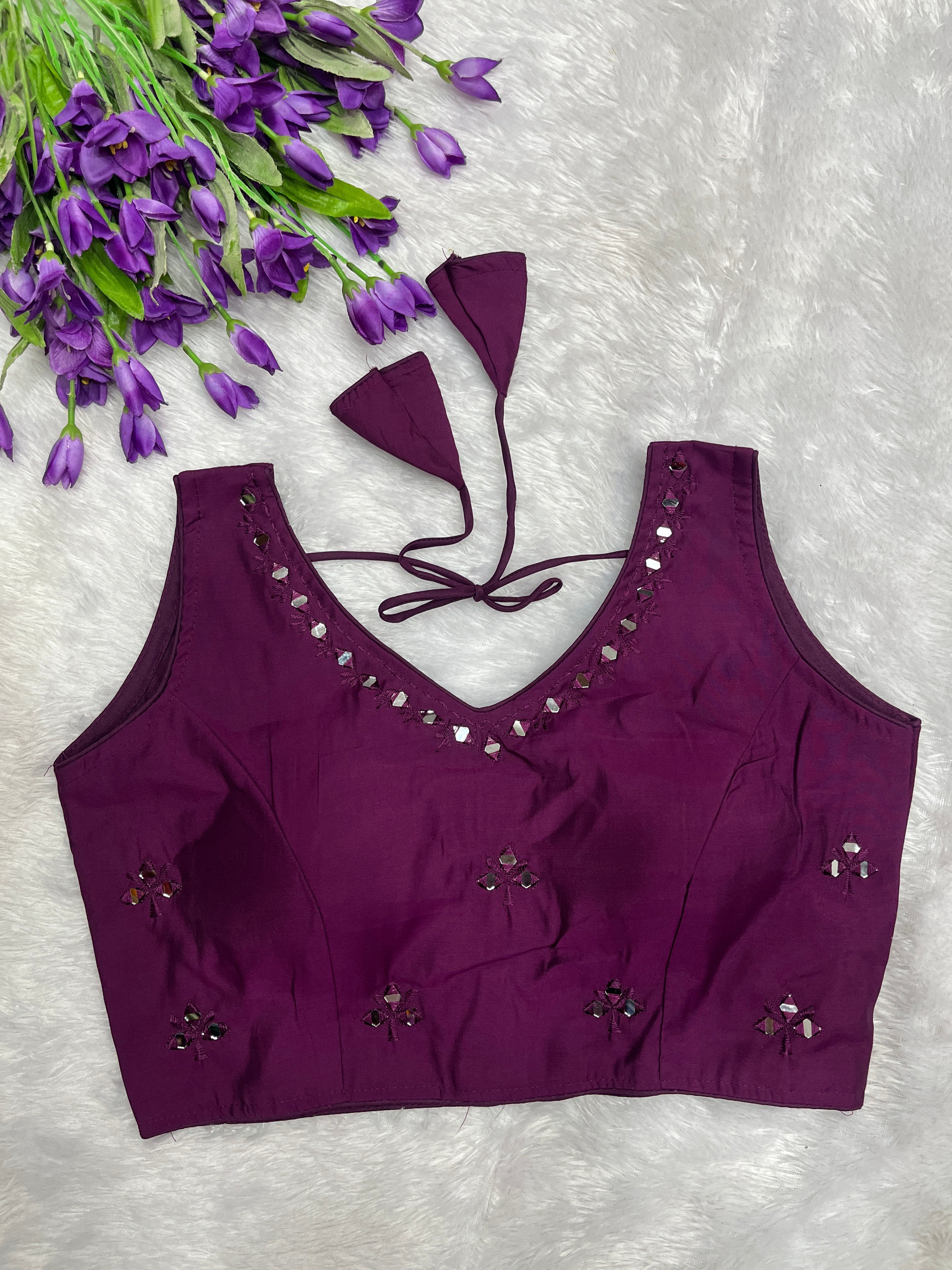 Ethic small mirror work blouse