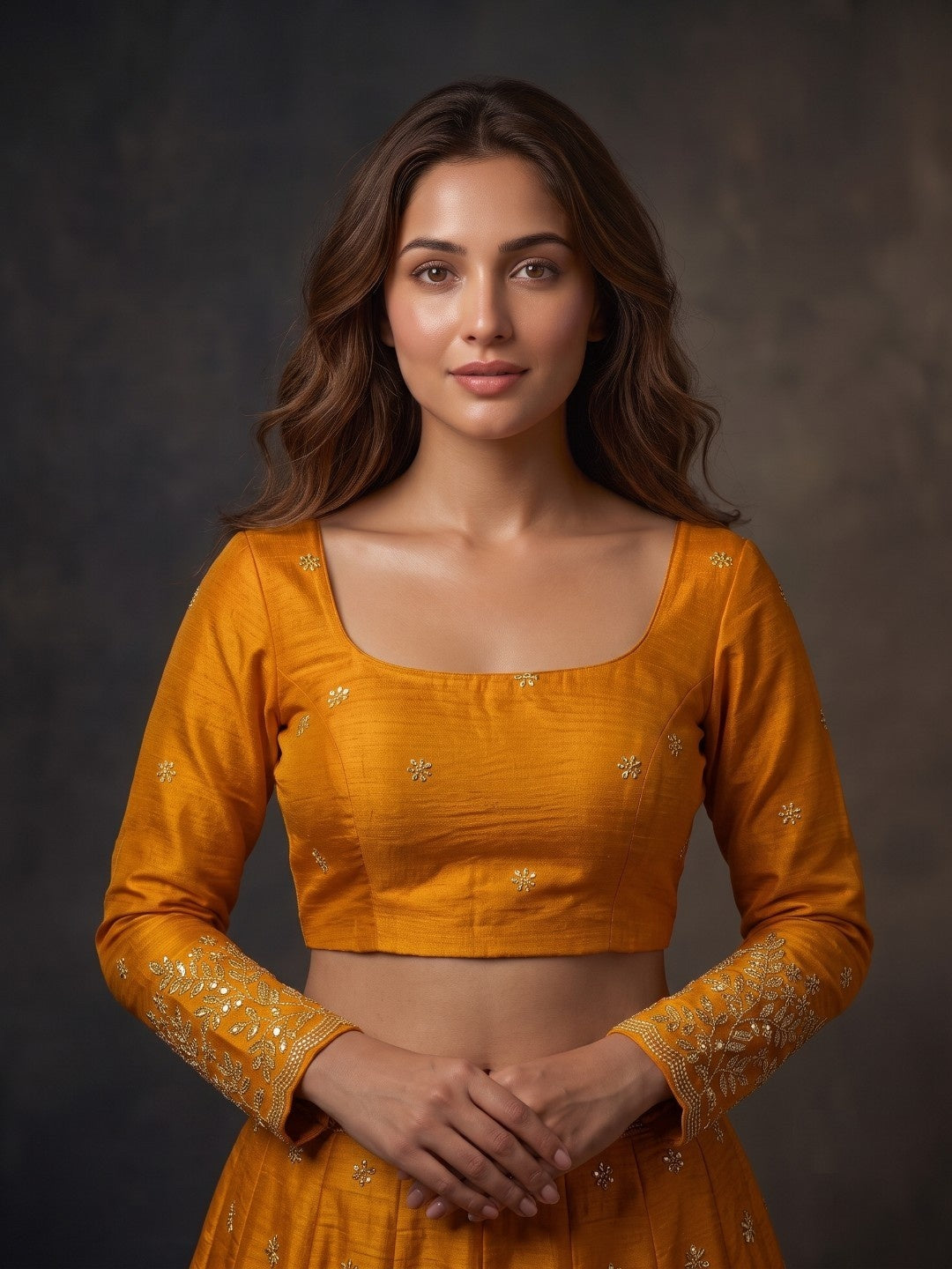 Full sleeve embroidery women blouse