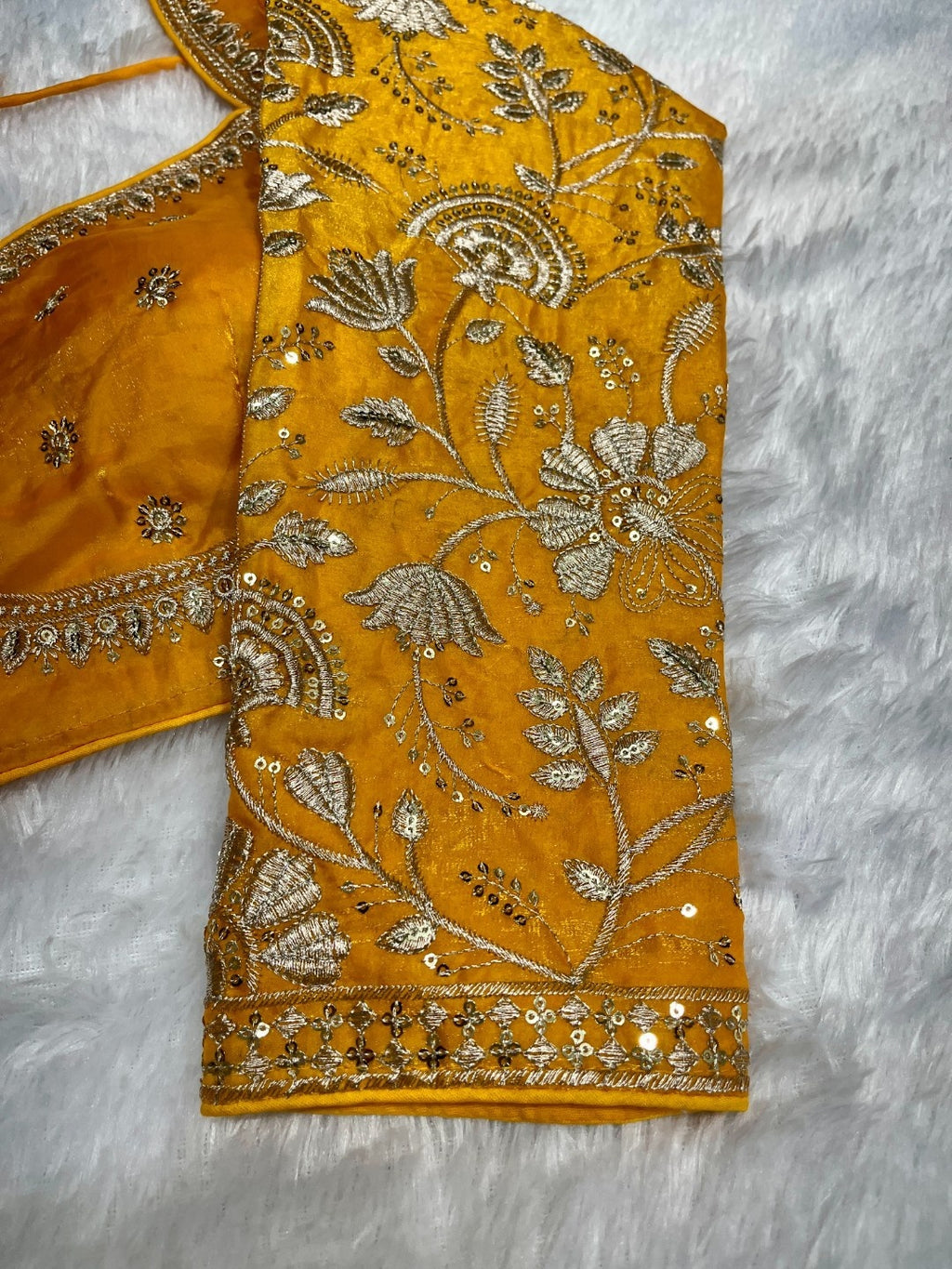 Full sleeve zari work blouse
