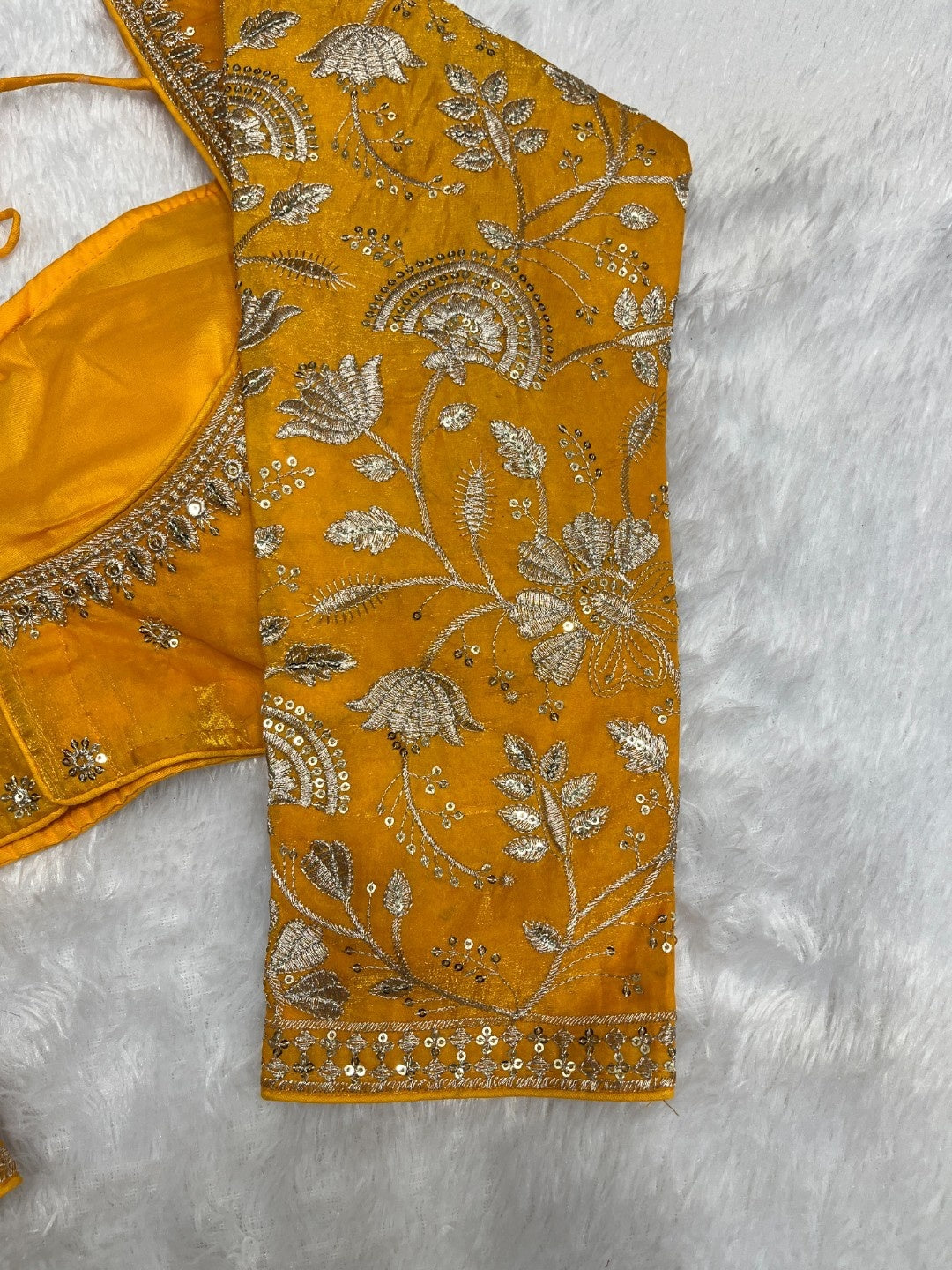 Full sleeve zari work blouse